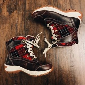 Kodak Insulated Plaid and Leather Winter Boots